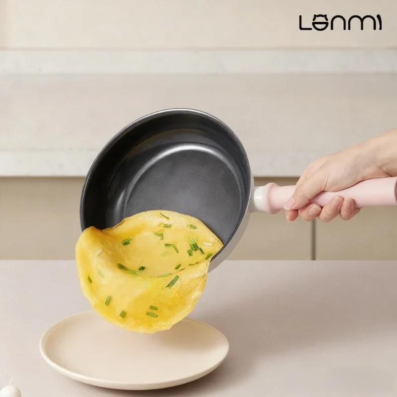LANMI 20CM Iron Frying Pan Ceramic Integrated Aluminum Alloy Non-stick Healthy Cooking Pan for Family High Quality Pots Meat Pan