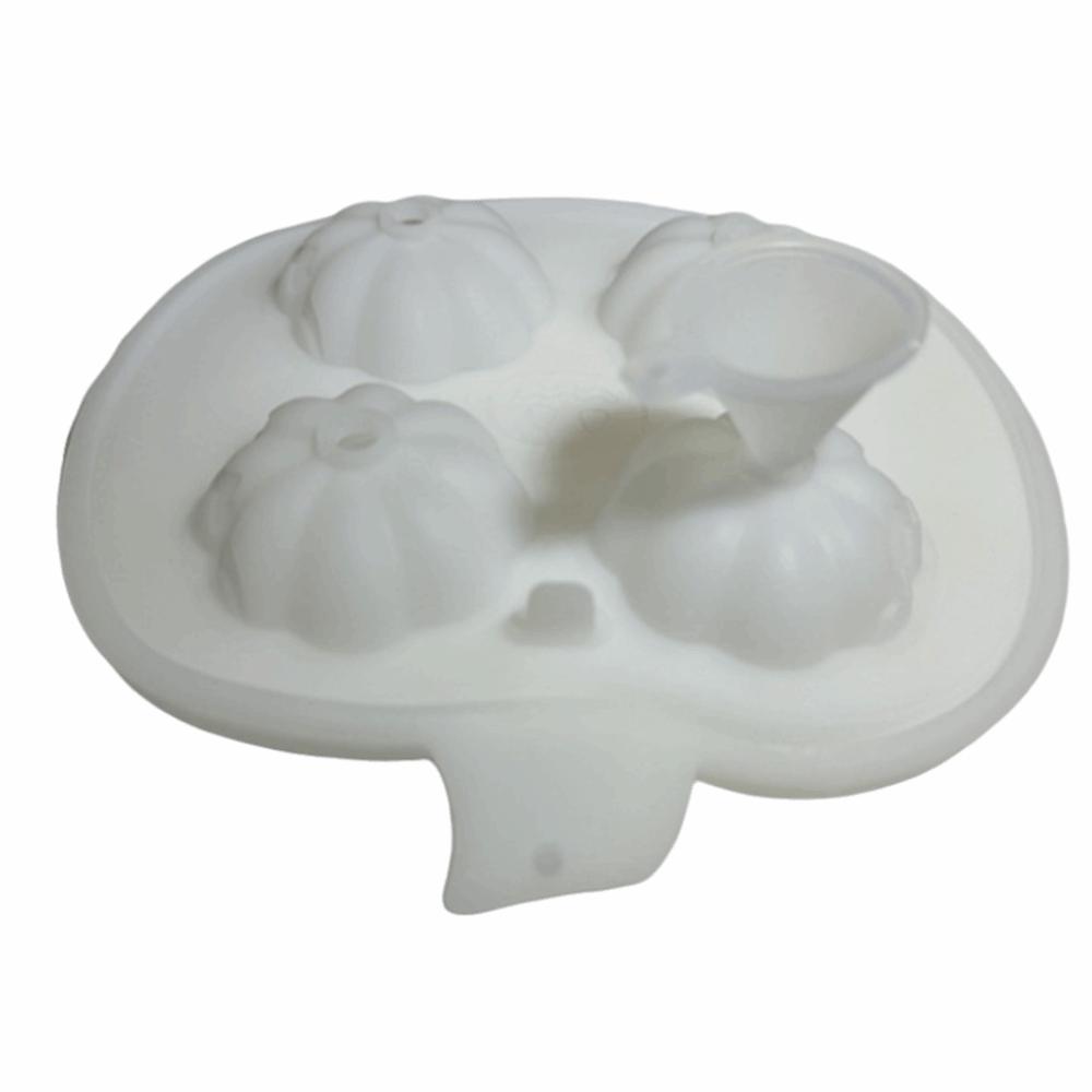 4 Grids Pumpkin Ice Cube Tray Pumpkin Shape 3D Silicone Baking Mold  Pastry Utensil