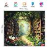 2D Fairy Tale Enchanted Bookshelf Forest Tapestry, Wall Decor for Wedding & Events
