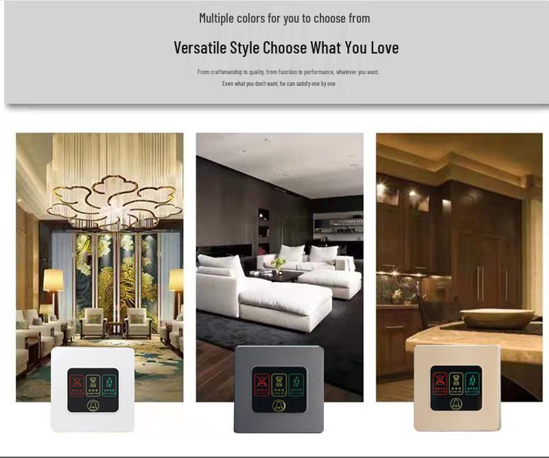 86-Type Hotel Door Switch: Do Not Disturb, Clean Now, Doorbell & LED Indicator