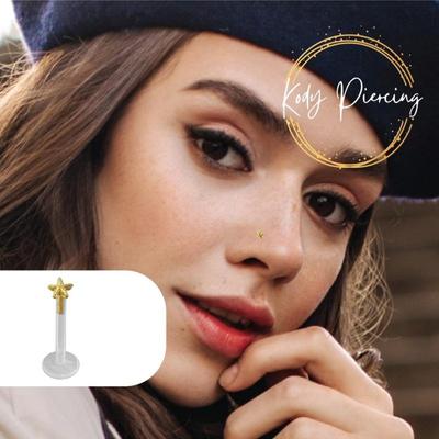 KODY PIERCING 14K GOLD Labret Bioflex mit Stern-Design-Kopf