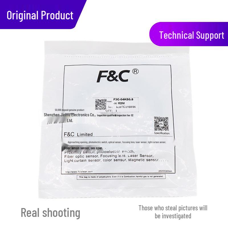 Jiazhun F3C-04KS0.8-N Proximity Sensor, 4mm Optical Rod, NPN Output, Normally Open