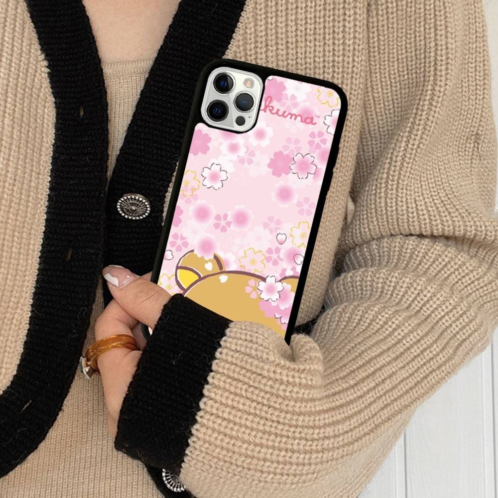 Anime Cute Cartoon Rilakkuma Movie For IPhone 17 16 15 14 13 12 11 Mini Pro Max Plus PC+TPU Back Phone Cover