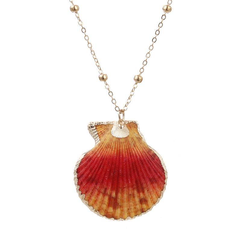 32 Styles Charm Boho Natural Shells Necklaces Scallop Pendant Necklace For Women Gifts Chain Style Alloy Seashell Summer Jewelry
