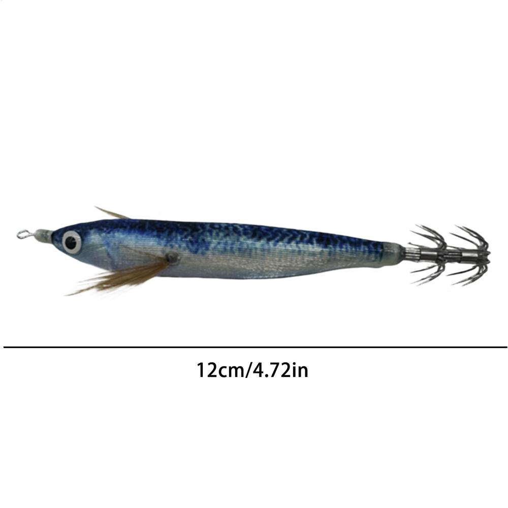 

Squid Jigs Saltwater 4.7in Glowing Hook with Sound Beads Saltwater Fishing Lures for Cuttlefish Bass Trout Catfish Trolling Lake