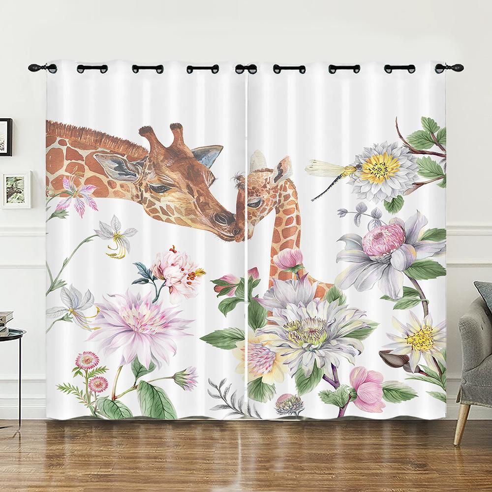 

Шторы Животное Ленивец Шторы Цифровая печать Светонепроницаемые шторы Без пробивки 97cm*114cm*2