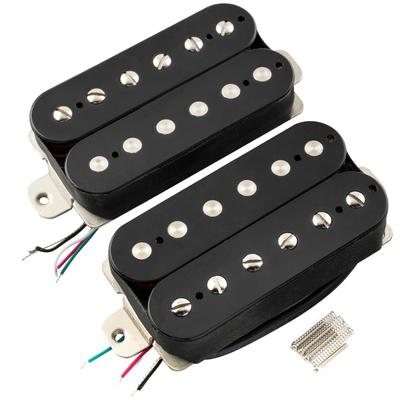 Musiclily Pro LP-OMHA Alnico 5 Open-Type Humbucker Pickups, Neck/Bridge PU Set 7.5K/16K Gold for Electric Guitar, Black