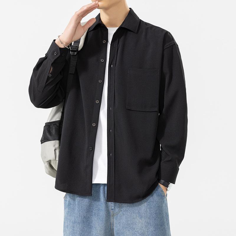 Spring and Autumn New Men's Long-sleeved Shirts, Men's Trendy Loose Casual Versatile Shirts, Jackets and Coats for Men