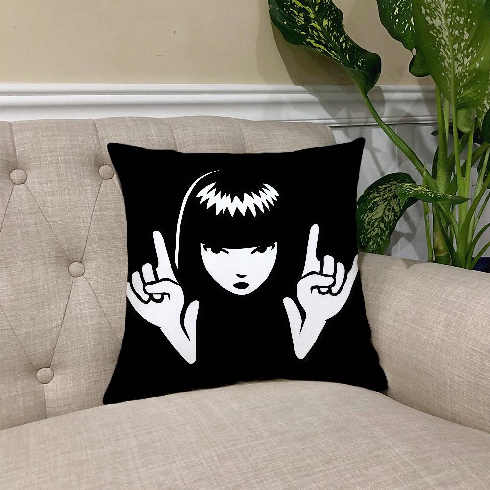 E-Emily S-Strange cushion cover Square Sofa Cushion Cover Casual Skin-Friendly Comfortable Pillow Cover