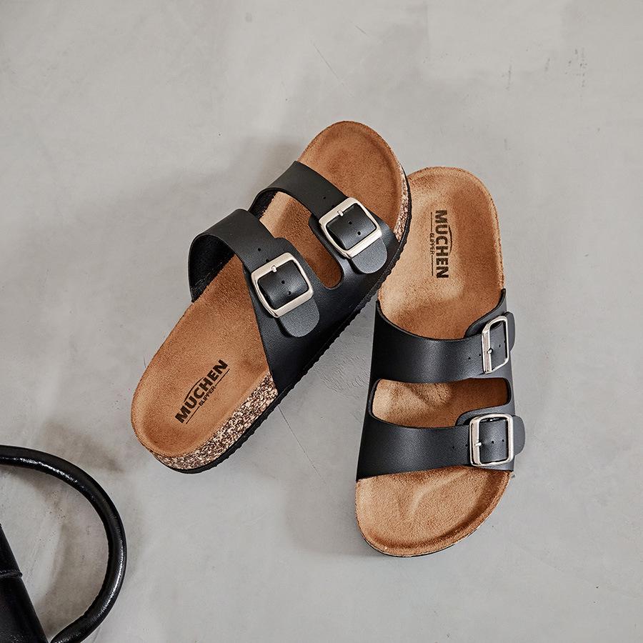 Men's Summer Cork Slippers 2025 - Thick Sole, Wear-Resistant, Birkenstock Style Beach Sandals