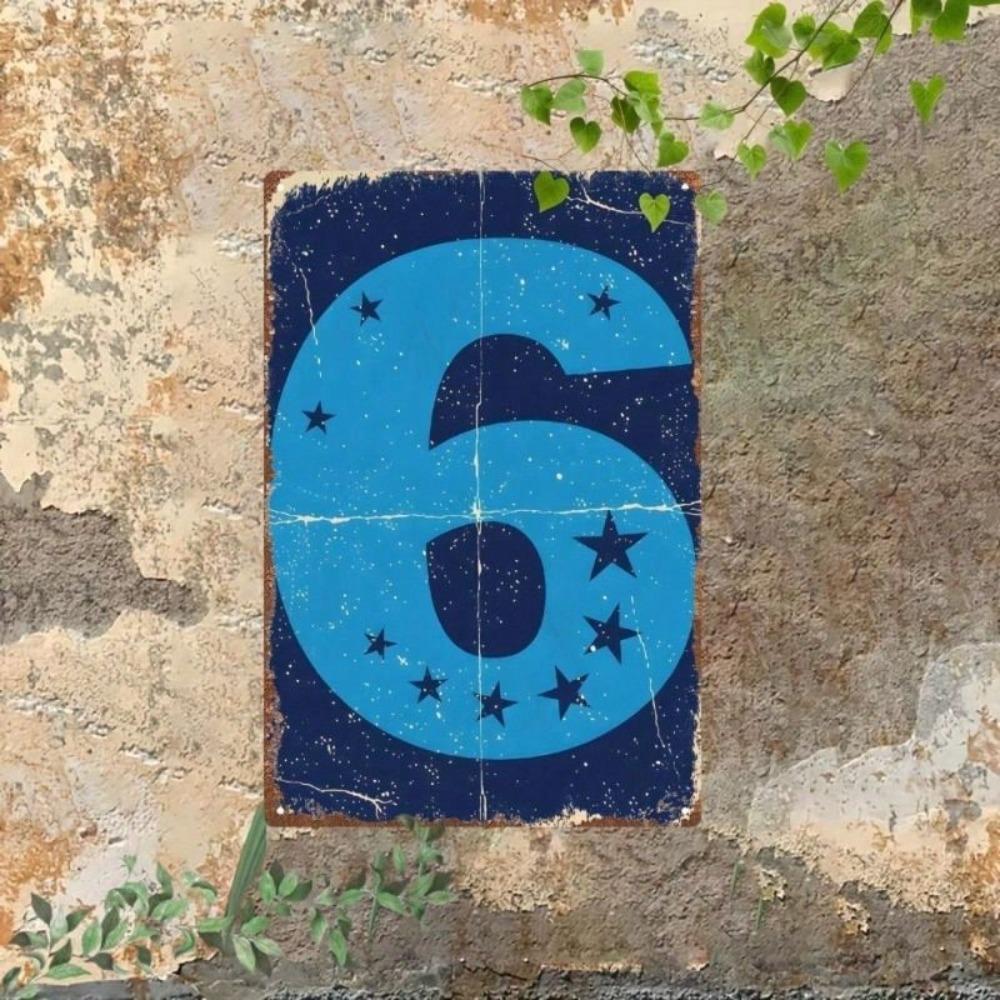 Metal Wall Art Retro Starry Night Steel Painting