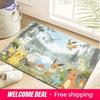 Pokemon Pikachu and Eevee Forest Lake Print Non-slip Doormat, Soft Absorbent Floor Rug for Home Decor