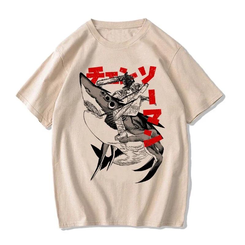 Unisex Unisex Japanese Anime Chainsaw Women T Shirt Cartoon Pochita T-shirt Makima Harajuku Graphic Tees Clothing Tops Tshirt Unisexga