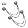 T-shirt Hem Clip 2Pcs Magnetic Clothing Pin for Shortening Pants Legs, Button Legs Shirt Sleeves Hems, Clothes Decorative with Chain Quick Adjustment