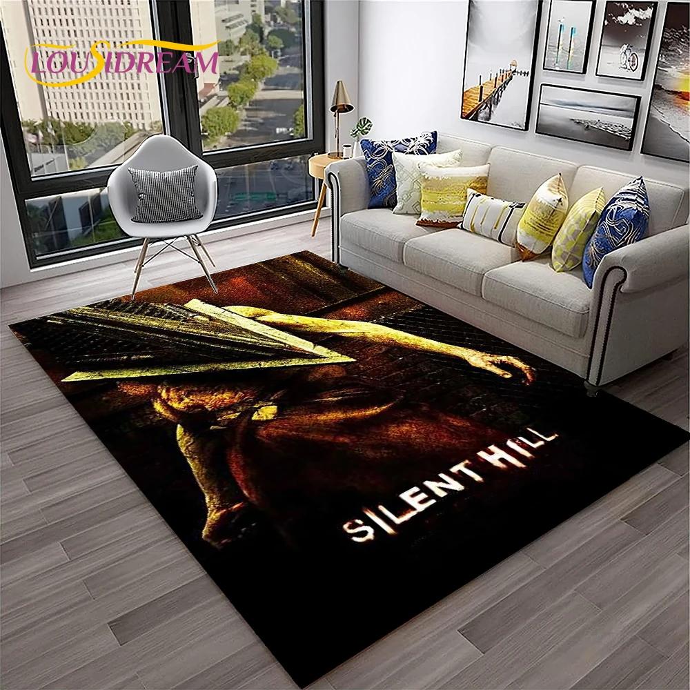 Tappeto Tappetino Decorativo per Casa Soggiorno Camera da Letto Divano Stanza dei Giochi Zerbino, Tappeto da Area Tappetino Antiscivolo, Gioco Film Horror 3D Silent Hill