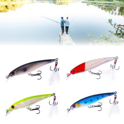 9CM/6.7G Minnow Fishing Lure with Hard Artificial Swimbait Tongue Hooks Freshwater Saltwater Trout Bass Fishing Accessories