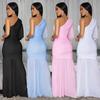 C7500 Fashionable Off-the-Shoulder Mesh Dress for Women In Europe and America - New High-End Style