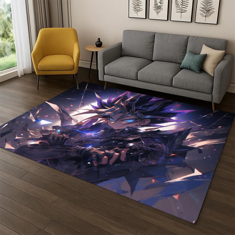Yu-Gi-Oh Monster Card Cartoon Anime Carpet Rug for Bedroom Living Room Sofa Doormat Home Decor,Kid Game Area Rug Non-slip Gift