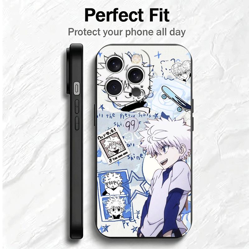 Hunter X-Hunters Killua Soft Phone Case for iPhone 16 16E 17 Air 15 Pro Max 14 Plus 13 Mini 11 12 7 Black Cover Back Shell