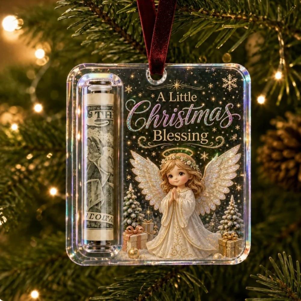 Acrylic Cash Gift Box Hanging Style Treat Holder Ornament Money Holder Ornament for Gift Giving