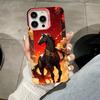 Golden Horse Year Mobile Phone Case for iPhone 17 16 15 14 13 12 11 X XR XS 8 7 Air Pro Max Plus Translucent Pink Colorful Cover