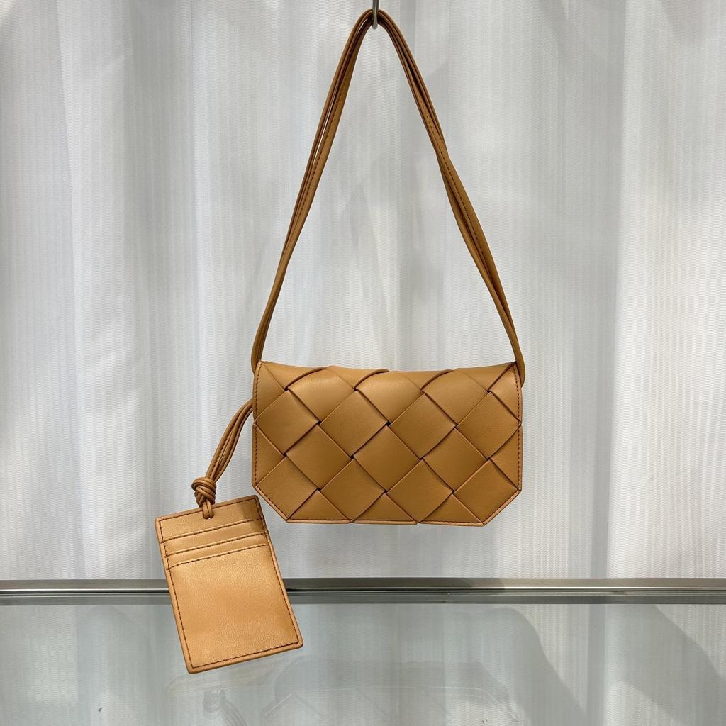Neue Trendige Leder Handgewebte Clip Tasche Schultergurt Einzelne Schulter Crossbody Handytasche