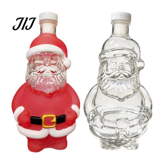 Ferienhaus Bar Dekoration Weihnachtsmann Whiskey Karaffe zur Alkoholaufbewahrung, 320ml Weihnachtliches Glas Weinsammlerflasche, Dekorativer Behälter Und Party