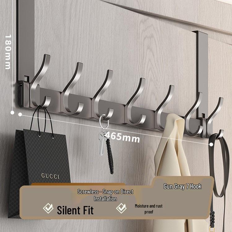 Over-the-Door Coat Rack & Shelf Combo - No-Drill Hanger for Bedroom & Doorway