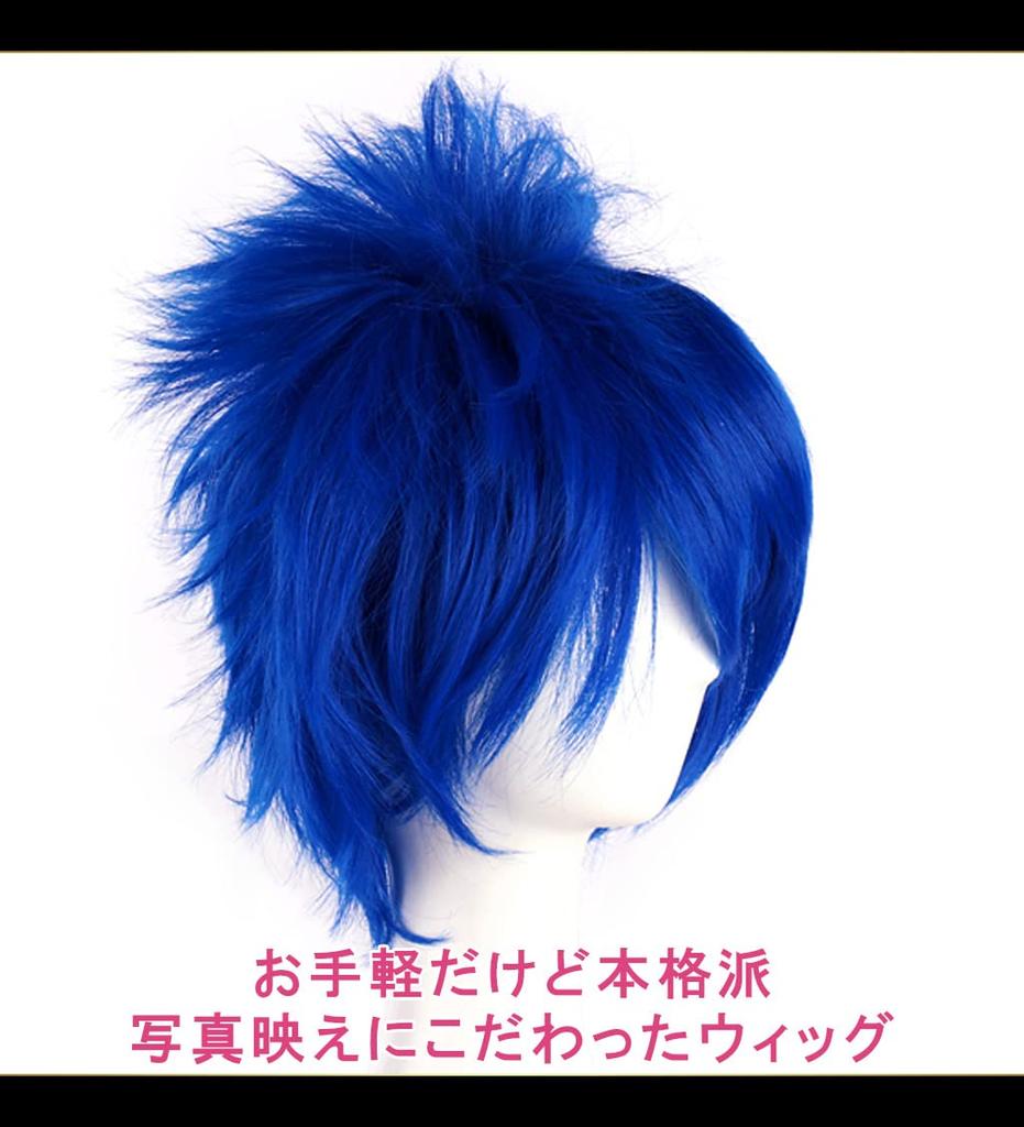 CaseEden Cosplay Wig, Premium Short, 30cm, Blue, WIG5530