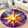 1pc Celestial Star Print Carpet for Office Non-Slip, Round Carpet, Soft & Comfortable, Carpet for Office, Lightweight Round Floor Mat