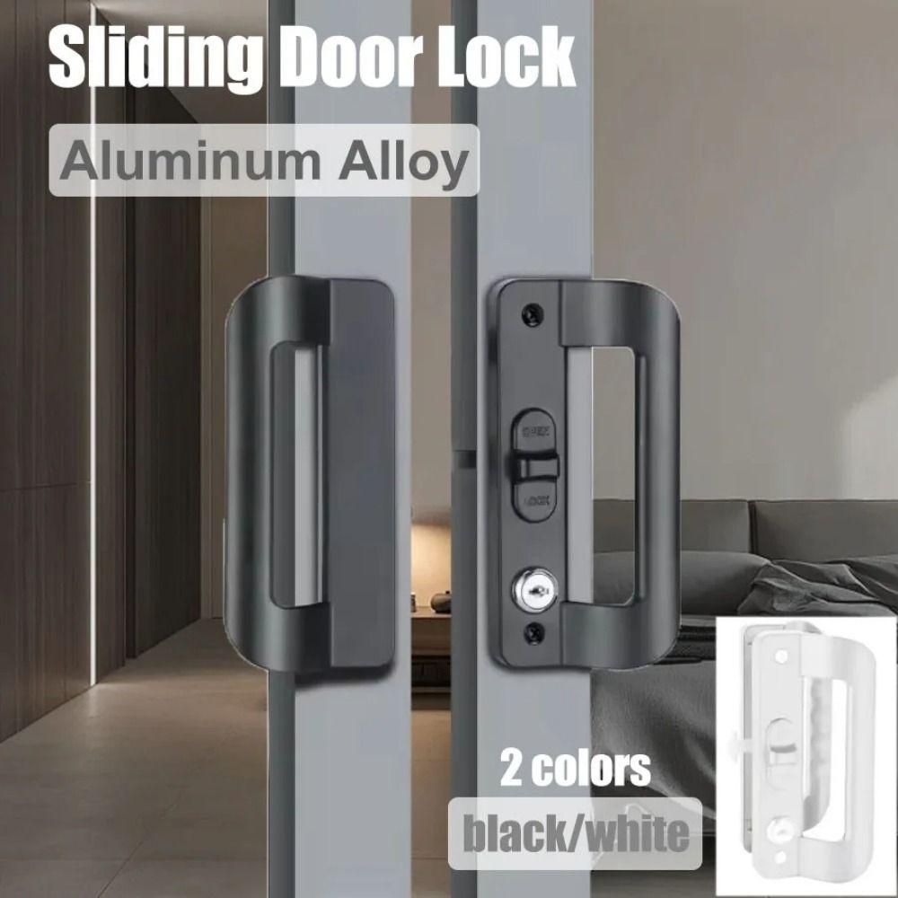 Aluminum Zinc Zinc Alloy Sliding Door Lock with Key Flush Lock Kit Door Pull Locks  Balcony Sliding Door