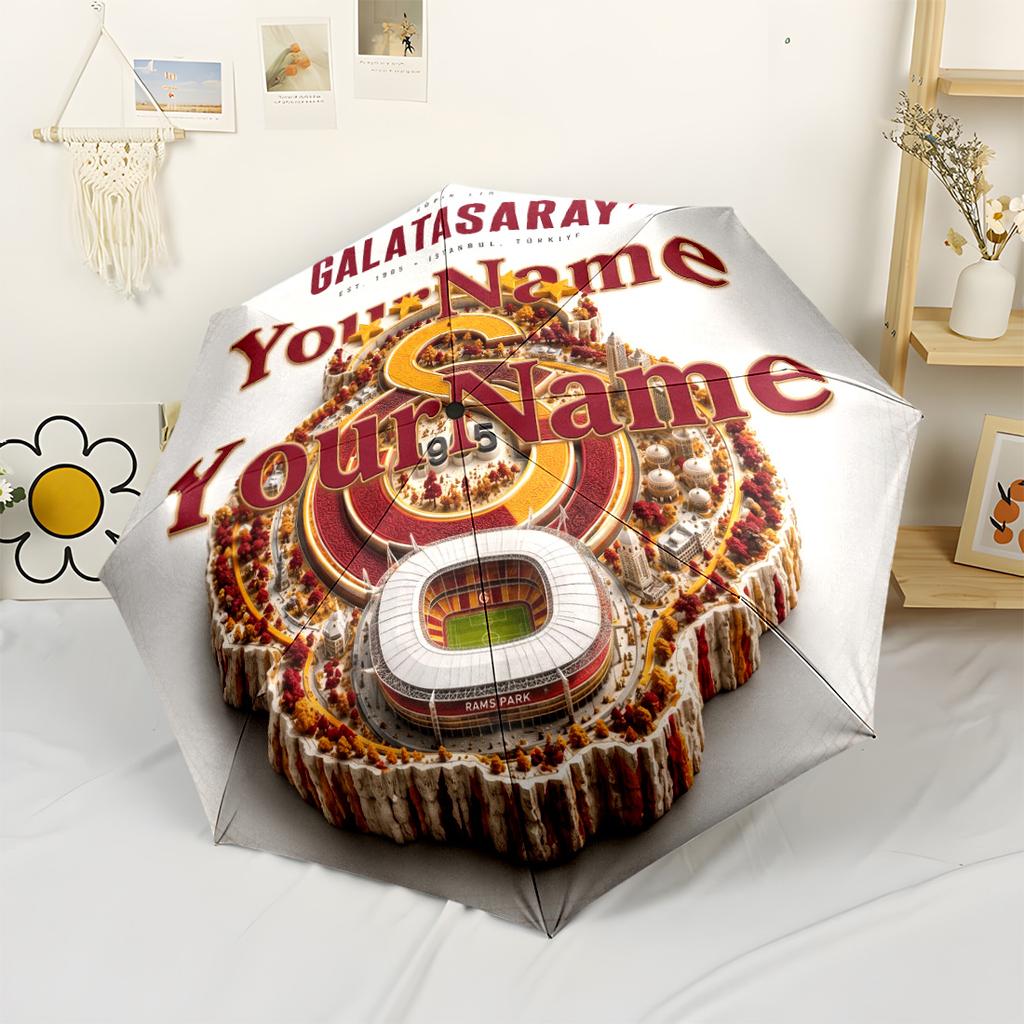 Galatasaray1 Customize Your Name Umbrella Portable Automatic Umbrella Compact 8-Rib Lightweight Foldable Design Perfect for Outdoor Adventures