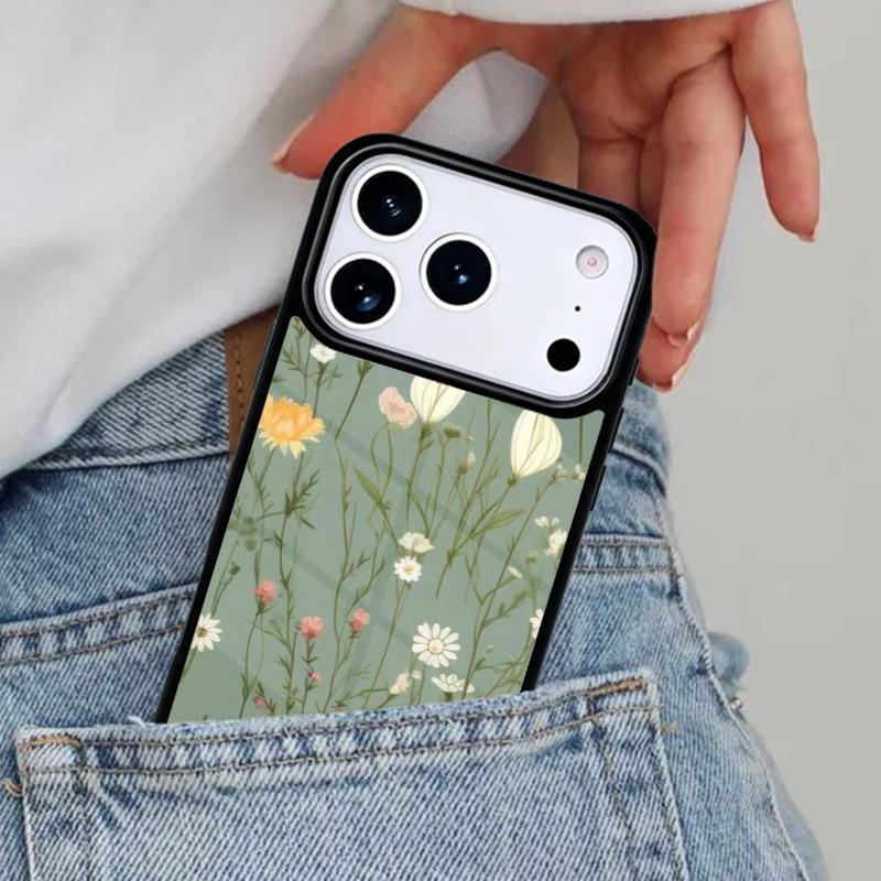 Flowers Pressed Phone Case for iPhone 16e 15 14 13 12 17 Pro Max Plus Air 17pro Cover Coque