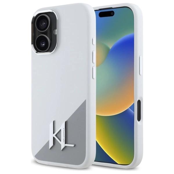 Karl Lagerfeld Klhmp16Sscmkmpch Iphone   16 6,1 Biały/White Hardcase Silicone Initial Metal Logo Magsafe