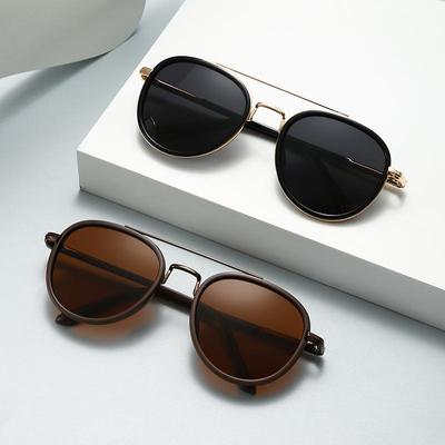 Retro European & American Polarized Double Bridge Pilot Sunglasses - Trendy New Design
