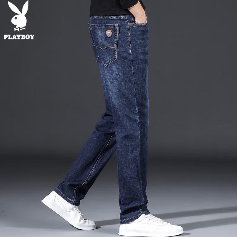 Playboy Men's Autumn/Winter Loose Straight-Leg Stretch Jeans