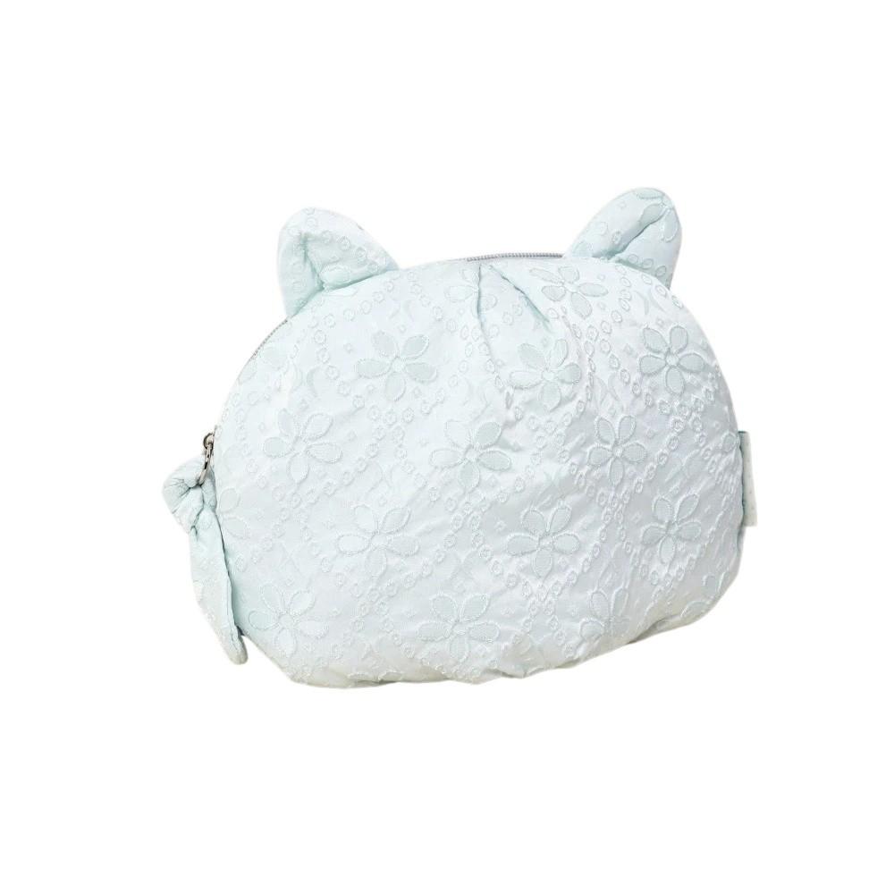 Floral Print Travel Cosmetic Bag Cute Cat Pattern Toiletry Bag Portable Storage Bag Gift зелёный