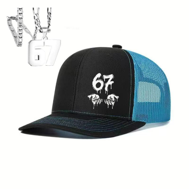 1PC Hip Hop 67 Drip Trucker Hat, Neon Green Contrast, Graffiti Aesthetic Cap for Skateboarding