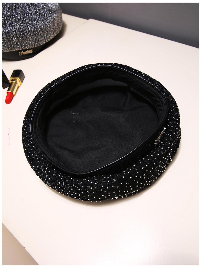 Chic Korean-Style Starry Sky Beret - Versatile Spring/Autumn Letter Hat for Women