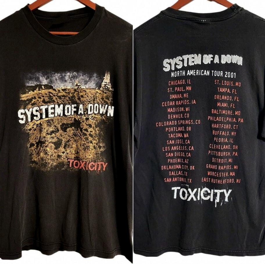 System Of A Down Тур Toxicity Короткий рукав Унисекс Футболка Все Размеры BO238 Унисекс Футболка S