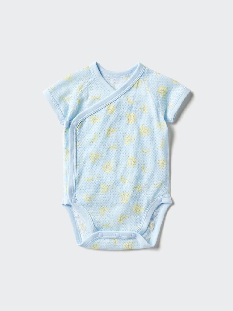 Uniqlo Japan Cotton Mesh Bodysuit Front Opening