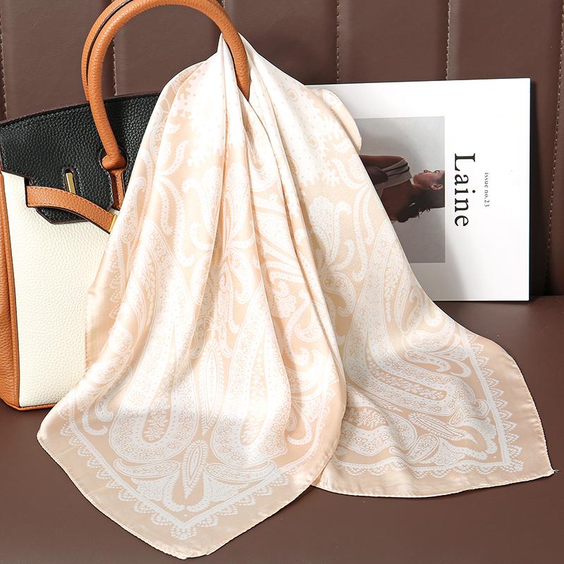 Fashion Print Silk Hairbands Scarf Women  Spring New Elagant Floral Bandana Neck Kerchief Head Bands Foulard Female Scarfs