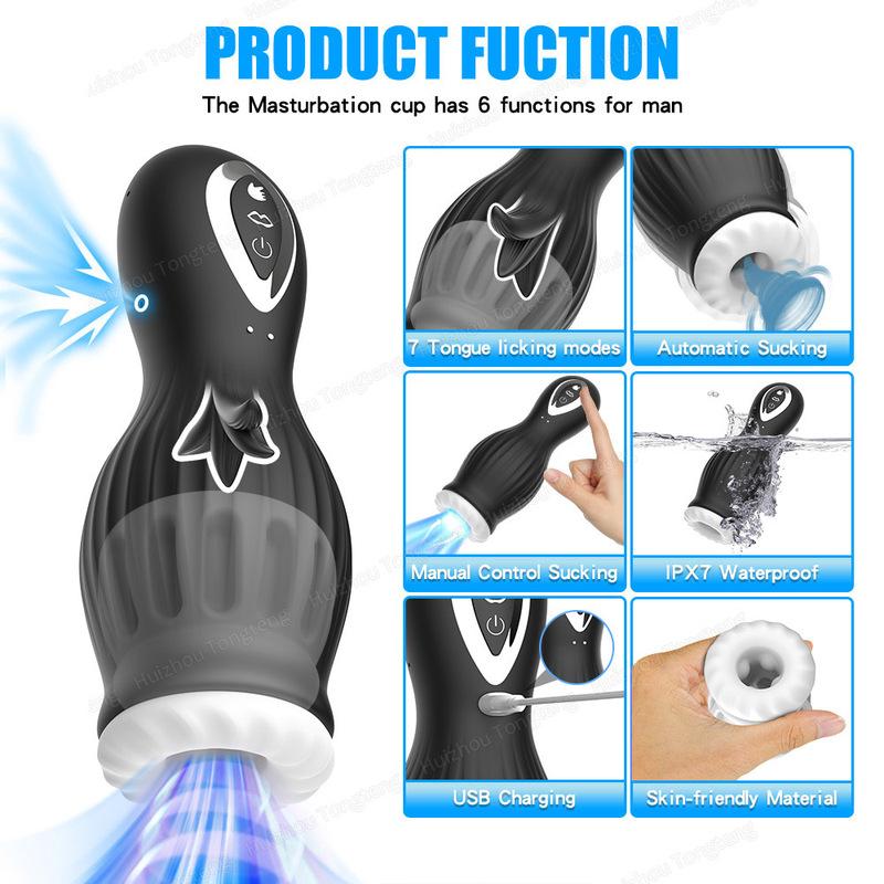 Male Glan Massager Penis Stimulator Penis Vibrator Delay Stamina Trainer Vibrator Oral Climax Masturbator Sex Toys for Men