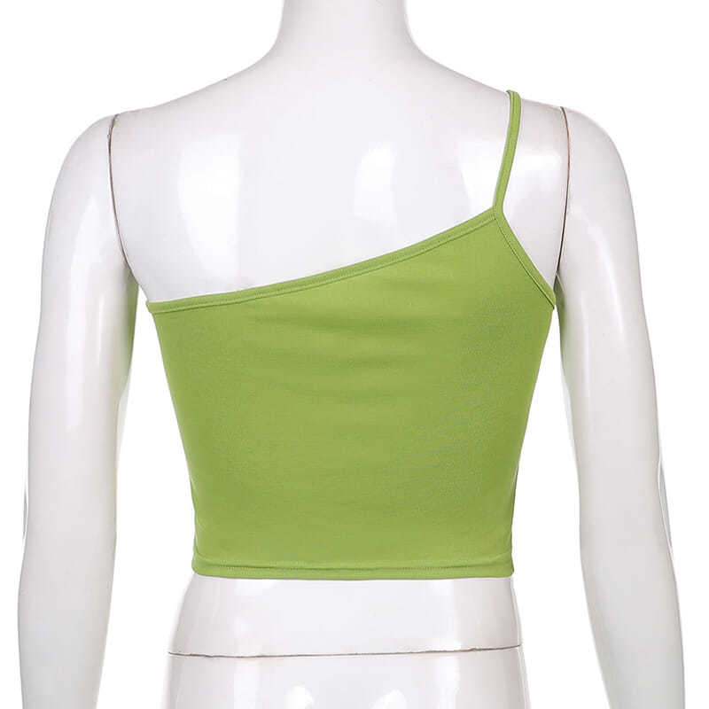 Dvoudílné tričko v kontrastní barvě s odklopenými rameny Dámské Slim Nepravidelné Top Krátký Dlouhý Rukáv