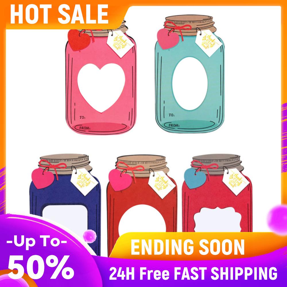 

50 Pack Happy Valentines Day Cards Multi-Function Valentines DIY Craft Art Cards Mason Jar Greeting Card for New Years Gifts China Mainland
