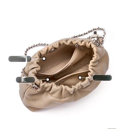 Genuine Leather Bag 2023 Popular Chain Armpit Bag Women's Cloud Pleated Bag Women's Bag Cowhide One-shoulder Crossbody Bag Gold Ball Chain