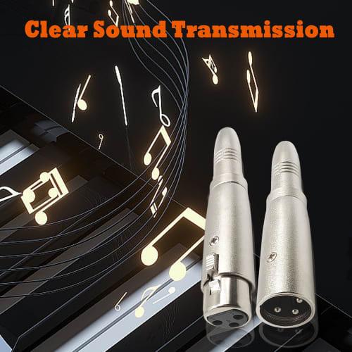 Voluty Tek XLR to 6.35mm Adapter, 3-Pin XLR Male/Female to 1/4-Inch Female Adapter for Microphones, Stereos, and Mixers, Set of 2