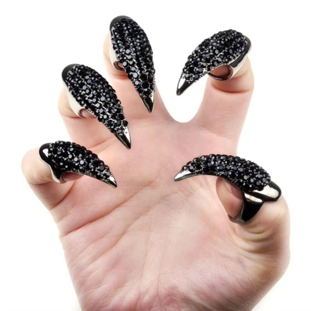 Schmuck Nagel Adlerkralle Ring Kristall Design Punk Rock Ringe Punk Fingerringe Halloween Party