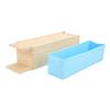Soap Loaf Mold DIY Rose Hand Made Soap Toast Sky Blue Silicone Mould Double Open Wooden Box Set