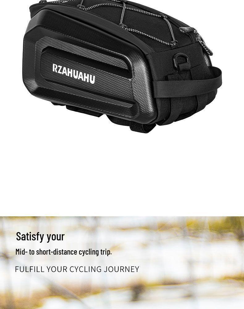 RZAHU Waterproof Bike Top Tube Bag with Dual Pouches and Phone Holder